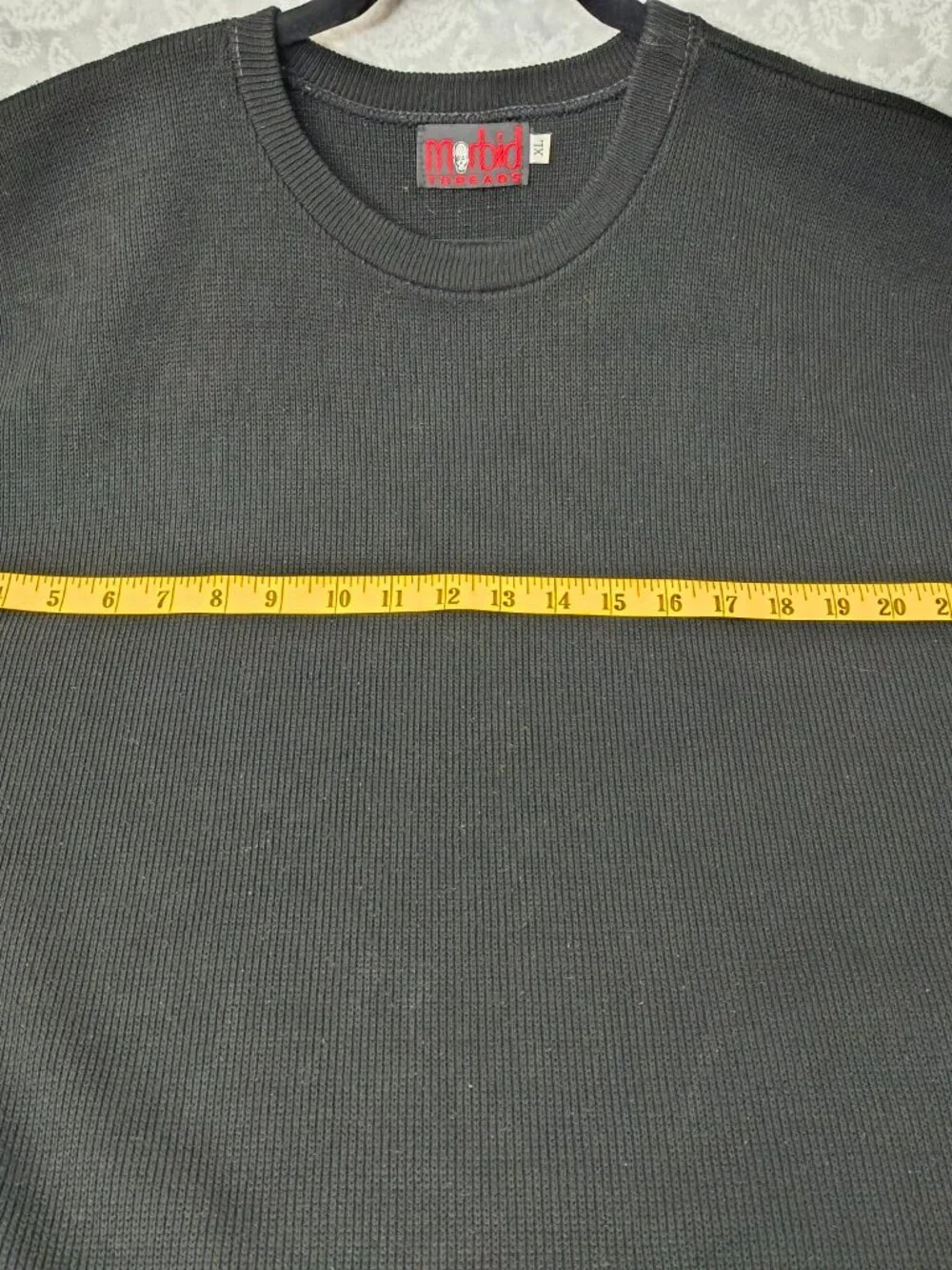 Vtg Morbid Threads Sweater Pullover Slipover Woman's XL Skull Sleeves 90's RARE - Picture 3 of 6